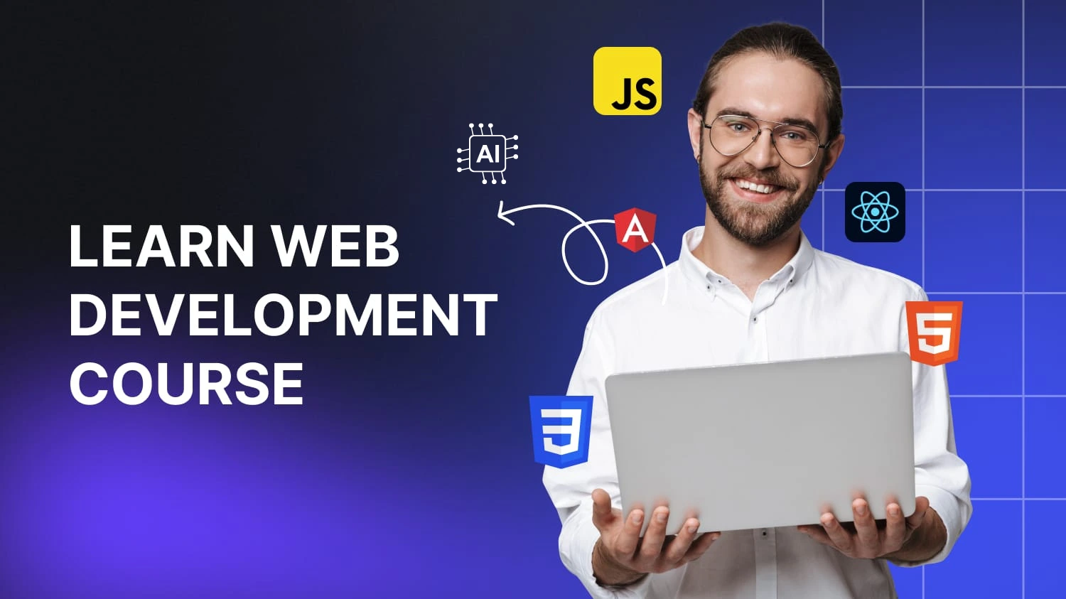 Learn Full stack Web development course banner image by Nxtshiksha